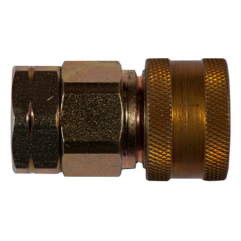17070140 Coupling - Double Shut-off - Female Thread Rectus double shut-off quick coupler (KB serie) On the double shut-off systems, after disconnection, the flow stops both in the coupling and in the plug. The medium remains in the hose in both connecting lines, the pressure is held constant and will not be released.
