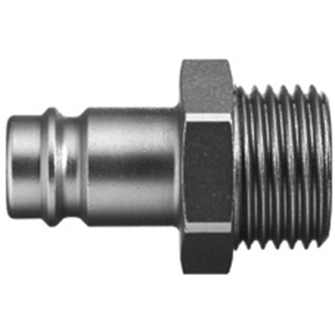 48206500 Nipple - Straight Through - Male Thread Serto and Rectus  quick coupling Straight through nipples and plugs with full bore work without a valve and thus achieve the best possible flow (flow). The turbulence which is normally caused by the intergrated valves is not present.