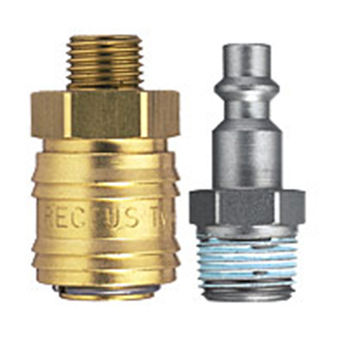 48814655 Coupling - Single Shut-off - Hose Barb Rectus and Serto Single shut-off quick couplers work without a valve in the nipple but with a valve in the quick coupler. The flow is stalled when the connection is broken. (Rectus KA serie)