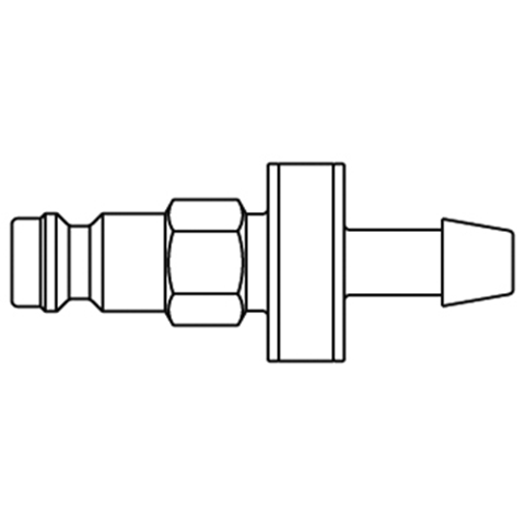 48831295 Nipple - Straight-through - Hose Barb Nipple Straight through - coded systems/ Rectukey.  The mechanical coding of the coupling and plug offers a  guarantee for avoiding mix-ups between media when coupling, which is complemented by the color coding of the anodised sleeves. Double shut-off version available on request.