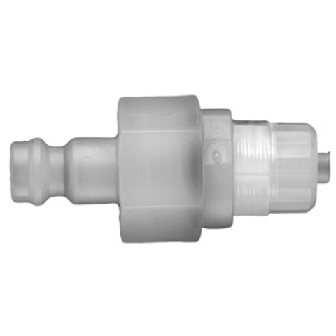 48960800 Nipple - Double Shut-off - Plastic Hose Connection Rectus double shut-off nipple/ plug. (KB serie) On the double shut-off systems, after disconnection, the flow stops both in the coupling and in the plug. The medium remains in the hose in both connecting lines, the pressure is held constant and will not be released.