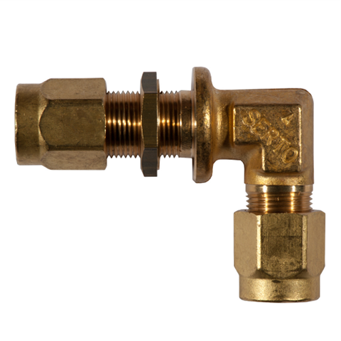 Elbow Union Pan-Mnt Tube 12mm Brass  42721-12 (Panel Max. 5mm)