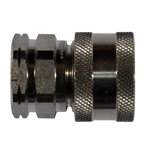 17050699 Coupling - Straight Through - Female Thread Rectus en Serto Straight through quick couplers with full bore works without a valve and thus achieve the best possible flow (flow). The turbulence which is normally caused by the intergrated valves is not present.