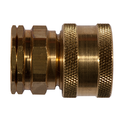17050900 Coupling - Straight Through - Female Thread Rectus en Serto Straight through quick couplers with full bore works without a valve and thus achieve the best possible flow (flow). The turbulence which is normally caused by the intergrated valves is not present.