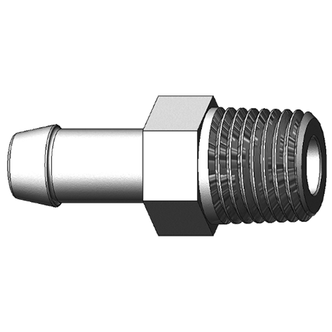 Straight Hose Nozzle Tube/Male ID10mm_R3/8  PVDF 20511-10-3/8