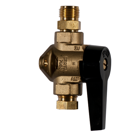 Total Flow Cock Tube/Male 6mm_G1/4  Brass Seal NBR PV 08E01-6-1/4 F