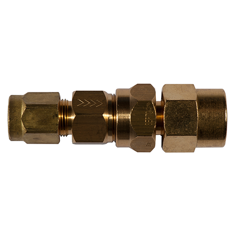 Check Valve Tube/Female 4mm_G1/4 OP 0,2 Bar  Brass Seal NBR CV 43A30-4-1/4 0,2