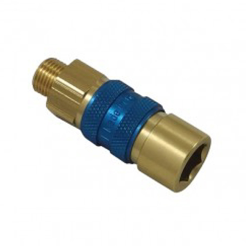 QDC Single Shut-Off Male G1/8 Brass NBR Blue 21KAAW10MPX6