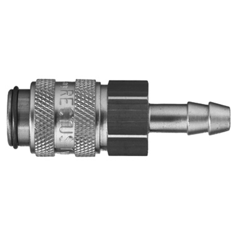 QDC Single Shut-Off for Parker Plug in Hose ID6mm Brass Ni Pl. NBR 21KATP06MPN