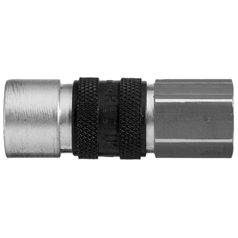45552700 Coupling - Single Shut-off - Female Thread Rectus and Serto Single shut-off quick couplers work without a valve in the nipple but with a valve in the quick coupler. The flow is stalled when the connection is broken. (Rectus KA serie)