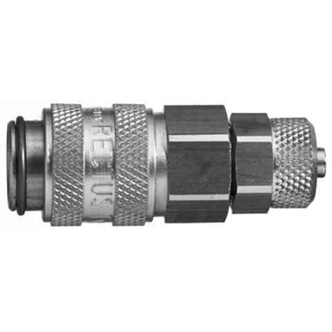 45596660 Coupling - Dry Break - Plastic Hose Connection Rectus double shut-off quick couplings with flatsealing or dry-break system for leak-free design. (KL series). On the coupling and plug, our leak-free coupling systems have valves that build up no dead-space volume. As such, when the connection is broken, no drops of the medium being channelled are able to escape. This variant is especially suitable for transporting aggressive media or in sensitive environments like in cleanrooms.
