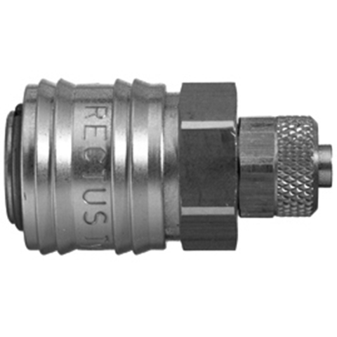 QDC Double Shut-Off Plastic Tube Conn. for 8x10mm hose Brass Ni Pl. NBR 26KBKO10MPN