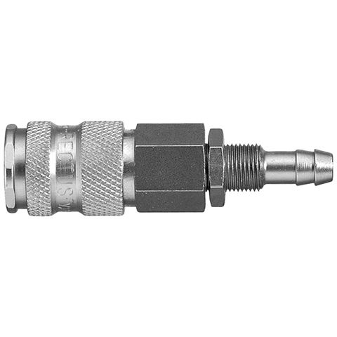 QDC Double Shut-Off Pan-Mnt with Hose Barb 8mm Brass NBR 25KBTS08BPX