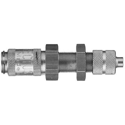 QDC Double Shut-Off Pan-Mnted Plastic Hose Conn. 4x6mm hose SS303 FKM/FPM 20KBKS06RVX