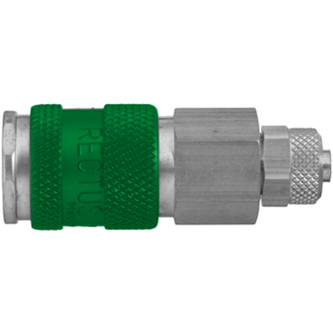 QDC Single Shut-Off Plastic Tube Conn. for 6x8mm hose Brass Ni Pl. NBR Key Coded 25KAKO08BPN0