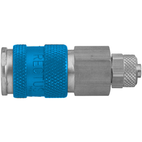 QDC Single Shut-Off Plastic Tube Conn. for 6x8mm hose Brass Ni Pl. NBR Key Coded 25KAKO08BPN6