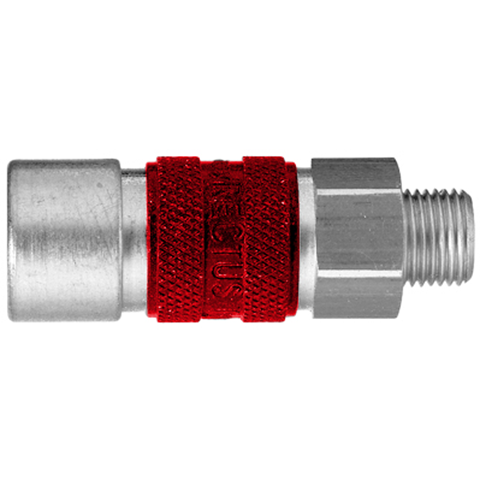 QDC Single Shut-Off Male G1/4 Brass NBR RECTUKey Red 21KAAW13MPX8