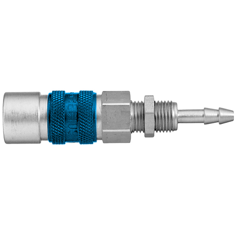 QDC Single Shut-Off Pan-Mnt with Hose Barb 4mm Brass NBR RECTUKey Blue 21KATS04MPX6