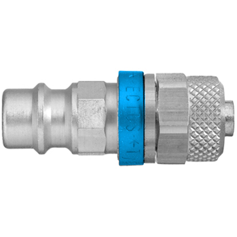 QDN Straight-Through Plastic Tube Conn. for 8x10mm hose Brass Key Coded Blue 26SFKO10MXX6