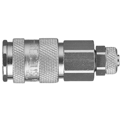 48085265 Coupling - Dry Break - Plastic Hose Connection Rectus double shut-off quick couplings with flatsealing or dry-break system for leak-free design. (KL series). On the coupling and plug, our leak-free coupling systems have valves that build up no dead-space volume. As such, when the connection is broken, no drops of the medium being channelled are able to escape. This variant is especially suitable for transporting aggressive media or in sensitive environments like in cleanrooms.
