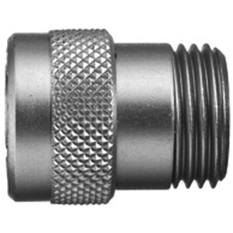 48200500 Coupling - Straight Through - Male Thread Rectus en Serto Straight through quick couplers with full bore works without a valve and thus achieve the best possible flow (flow). The turbulence which is normally caused by the intergrated valves is not present.