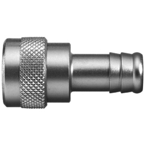 48203500 Coupling - Straight Through - Hose Barb Rectus en Serto Straight through quick couplers with full bore works without a valve and thus achieve the best possible flow (flow). The turbulence which is normally caused by the intergrated valves is not present.
