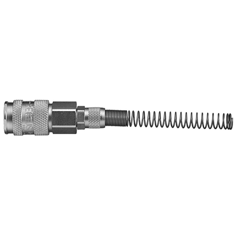 QDC Single Shut-Off Pl. Tube Conn. with spring guard for 9x12mm hose Brass Ni Pl. NBR 23KAKK12MPN