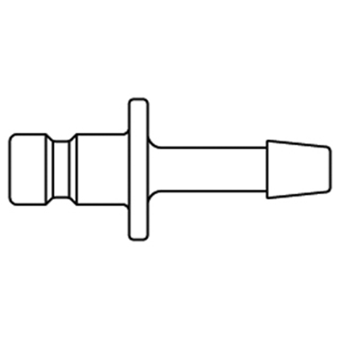 48831320 Nipple - Straight Through - Hose Barb Serto and Rectus  quick coupling Straight through nipples and plugs with full bore work without a valve and thus achieve the best possible flow (flow). The turbulence which is normally caused by the intergrated valves is not present.