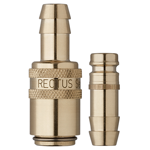 48900210 Nipple - Straight Through - Male Thread Serto and Rectus  quick coupling Straight through nipples and plugs with full bore work without a valve and thus achieve the best possible flow (flow). The turbulence which is normally caused by the intergrated valves is not present.