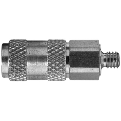 48905000 Coupling - Single Shut-off - Male Thread Rectus and Serto Single shut-off quick couplers work without a valve in the nipple but with a valve in the quick coupler. The flow is stalled when the connection is broken. (Rectus KA serie)