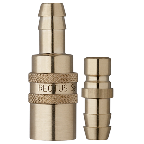 48940185 Nipple - Straight Through - Male Thread Serto and Rectus  quick coupling Straight through nipples and plugs with full bore work without a valve and thus achieve the best possible flow (flow). The turbulence which is normally caused by the intergrated valves is not present.