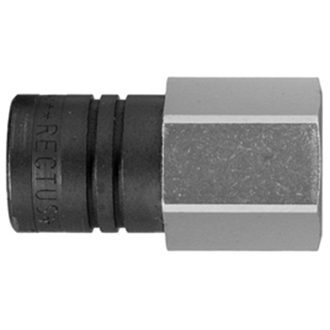 48940560 Coupling - Straight Through - Female Thread Rectus en Serto Straight through quick couplers with full bore works without a valve and thus achieve the best possible flow (flow). The turbulence which is normally caused by the intergrated valves is not present.