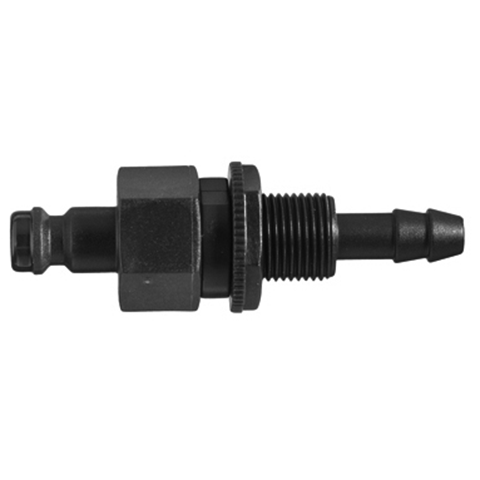 QDN Double Shut-Off Pan-Mnt with Hose Barb 4mm POM NBR 21SBTS04DPX