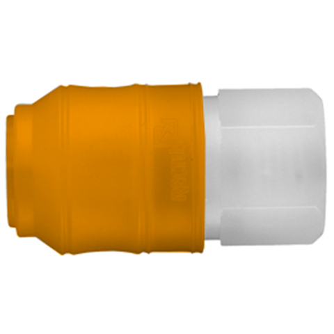 48952835 Coupling - Double Shut-off - Female Thread Rectus quick coupling double shut-off coded system - Rectukey.  The mechanical coding of the coupling and plug offers a  guarantee for avoiding mix-ups between media when coupling, which is complemented by the color coding of the anodised sleeves. Double shut-off version available on request.