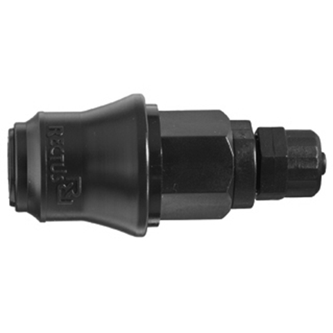 QDC Double Shut-Off Plastic Tube Conn. for 4x6mm hose POM NBR 21KBKO06DPXG