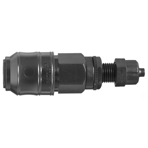 QDC Double Shut-Off Pan-Mnt Plastic Tube Conn. for 6x8mm hose POM NBR 21KBKS08DPXG
