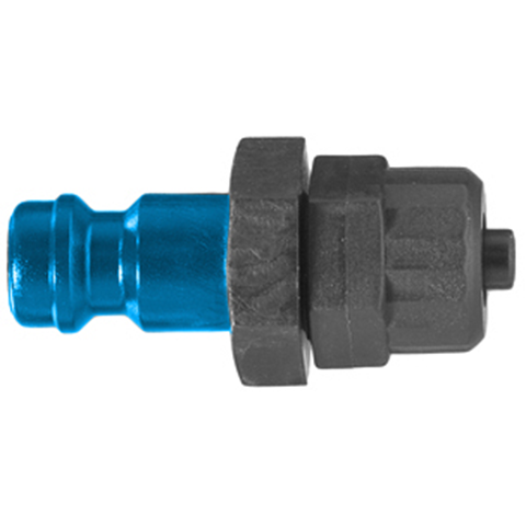 QDN with Plastic Hose Conn. for 4x6mm hose POM black Key Coded Blue 21SFKO06DPXB