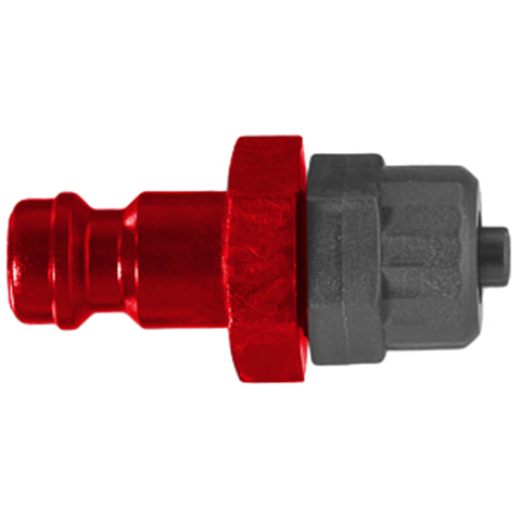 QDN with Plastic Hose Conn. for 4x6mm hose POM black Key Coded Red 21SFKO06DPXR