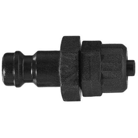QDN with Plastic Hose Conn. for 4x6mm hose POM black Key Coded Yellow 21SFKO06DPXY