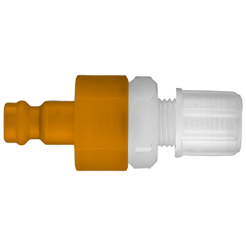 QDN Double Shut-Off Plastic Tube Conn. hoses 4x6mm PVDF FKM/FPM Key Coded Yellow 21SBKP06FVXY