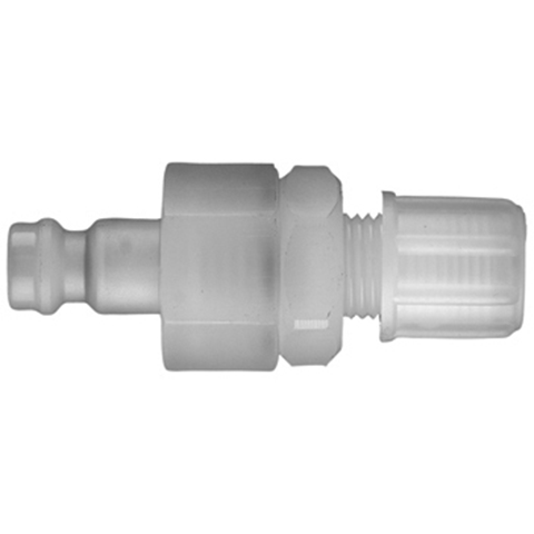 48963625 Nipple - Double Shut-off - Plastic Hose Connection Rectus double shut-off nipple/ plug. (KB serie) On the double shut-off systems, after disconnection, the flow stops both in the coupling and in the plug. The medium remains in the hose in both connecting lines, the pressure is held constant and will not be released.