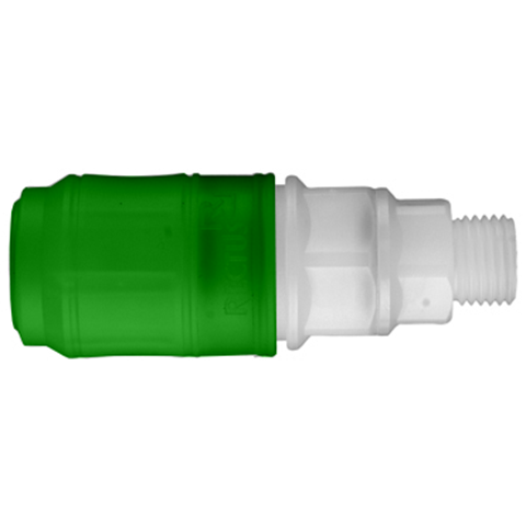 QDC Double Shut-Off Male G1/2 PVDF FPM Coded System Green 48KBAW21FVXG