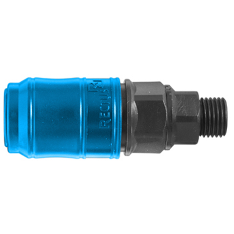 QDC Double Shut-Off Male G1/4 POM NBR Coded System Blue 48KBAW13DPXB