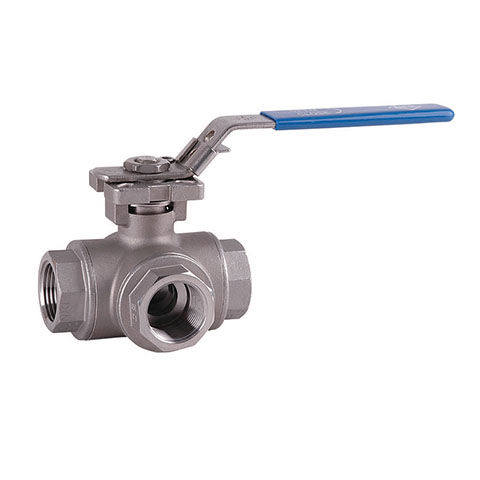 52017410 Kogelkraan Driedelig- 3 weg Three-piece ball valves in brass or stainless steel ( Polished) are often used in applications where the flow and maintenance plays an important role.