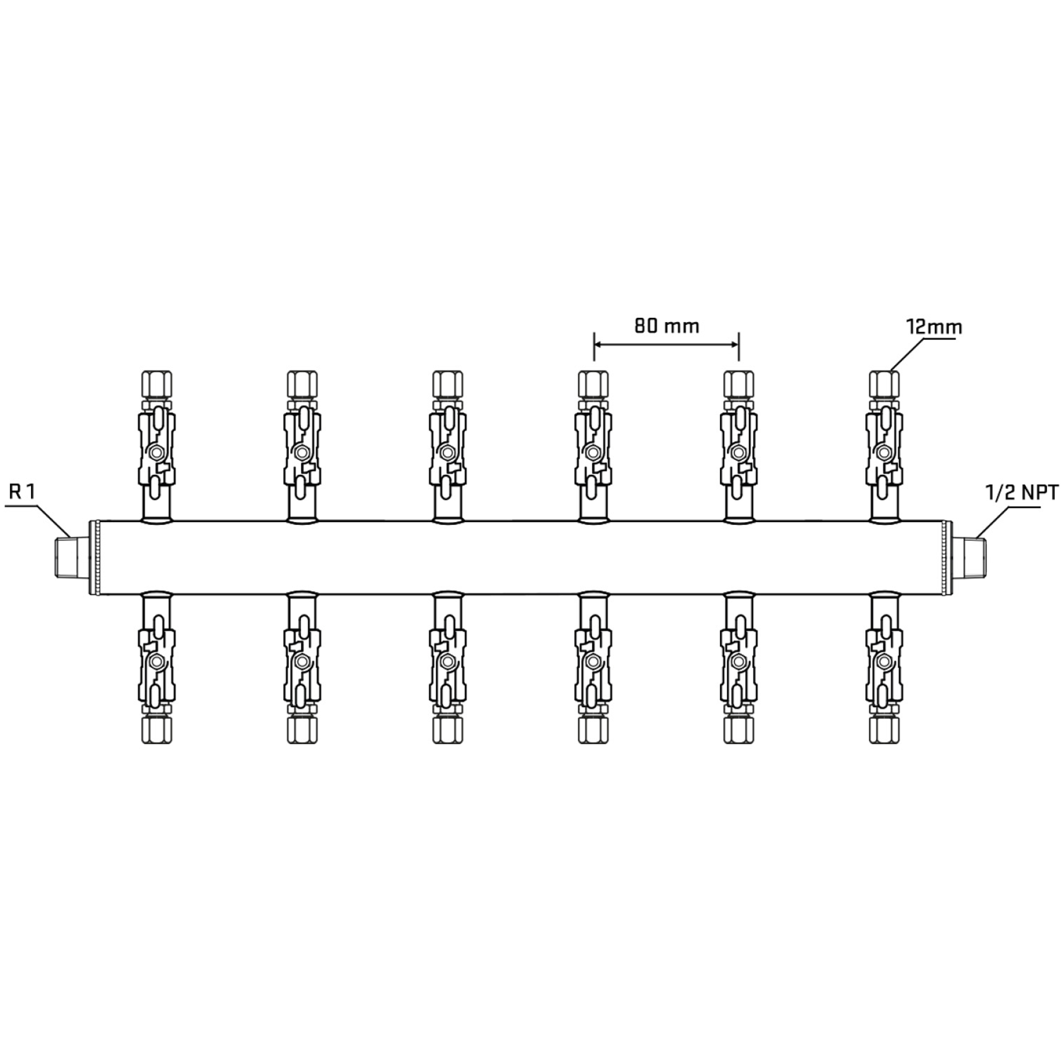 M512A030530 Manifolds Stainless Steel Double Sided